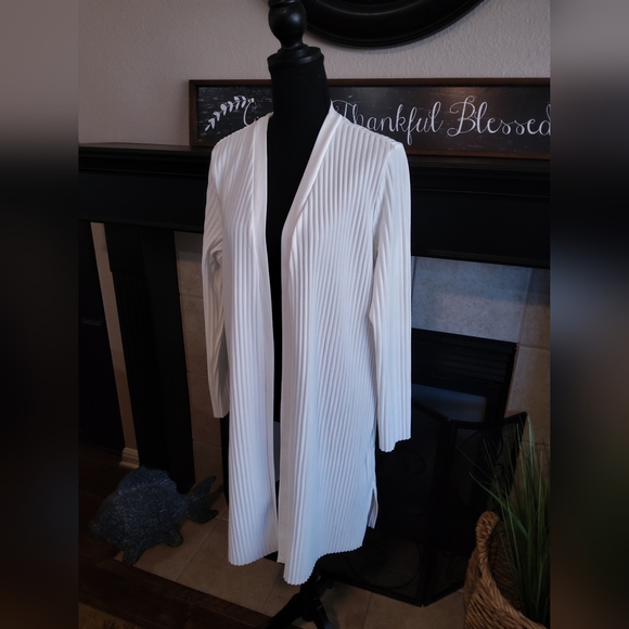 Marc New York White Ribbed Cardiganc - Picture 2 of 8